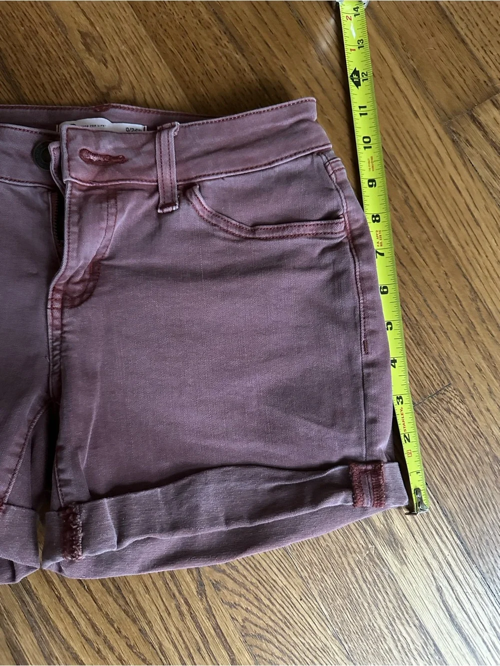 SO Orange/Pink Rolled Hem Jean Shorts - Size 0 - Picture 5 of 8